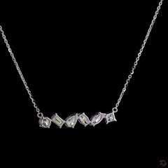 Multi Shape Diamond Contemporary Necklace  in 14K Gold