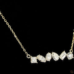 Multi Shape Diamond Contemporary Necklace  in 14K Gold