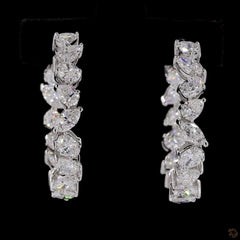 5.40 Carat Multi Shape Lab Diamond Hoop Earring in 14K Gold