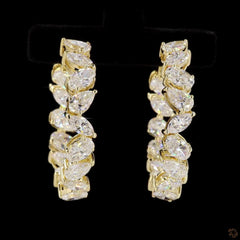 5.40 Carat Multi Shape Lab Diamond Hoop Earring in 14K Gold