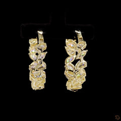 5.40 Carat Multi Shape Lab Diamond Hoop Earring in 14K Gold