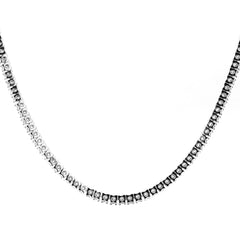 Round Diamond Tennis Necklace For Women Crafted in 14K Gold - Necklace Length- 17 Inches long