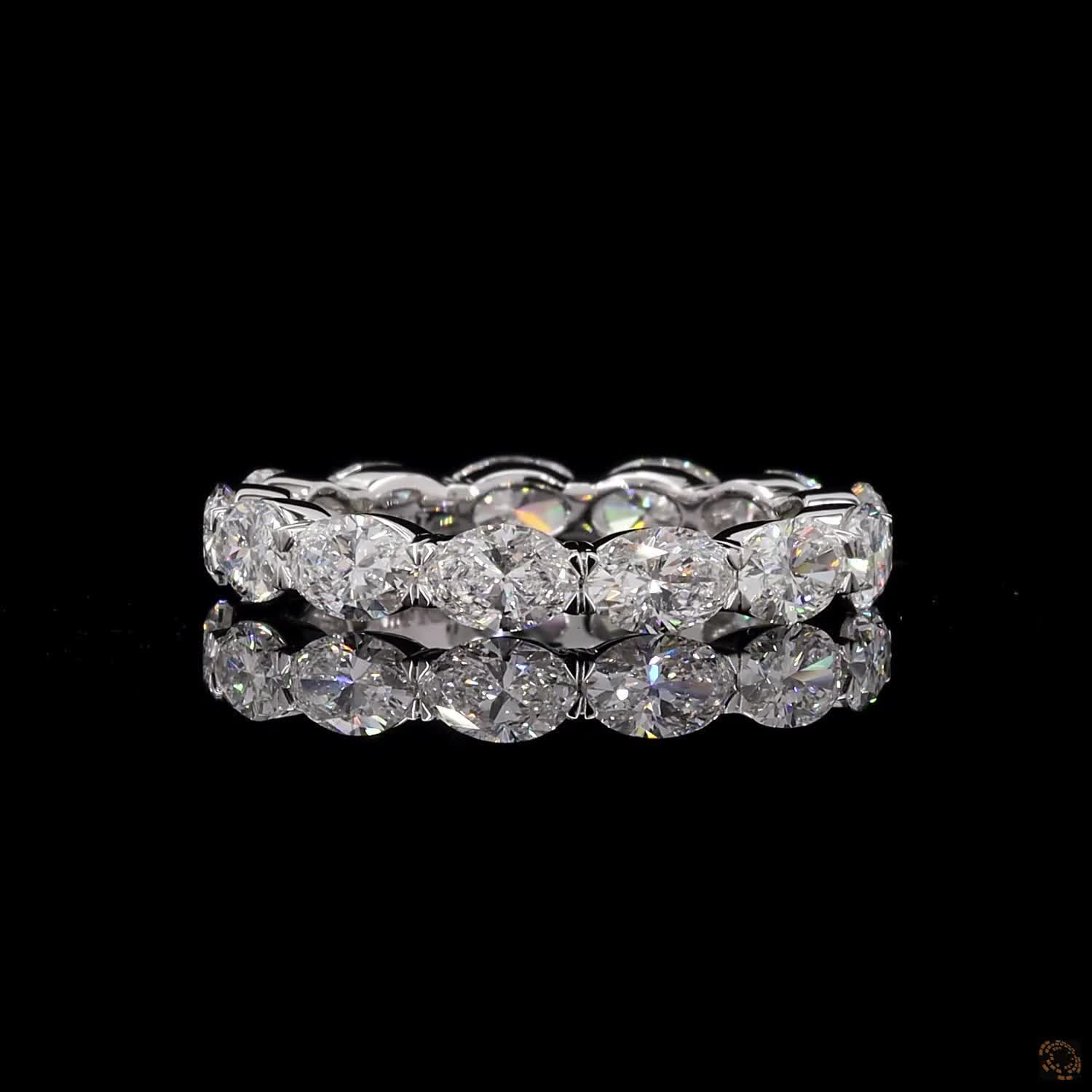 Oval East West Full Eternity Ring in 4K Gold