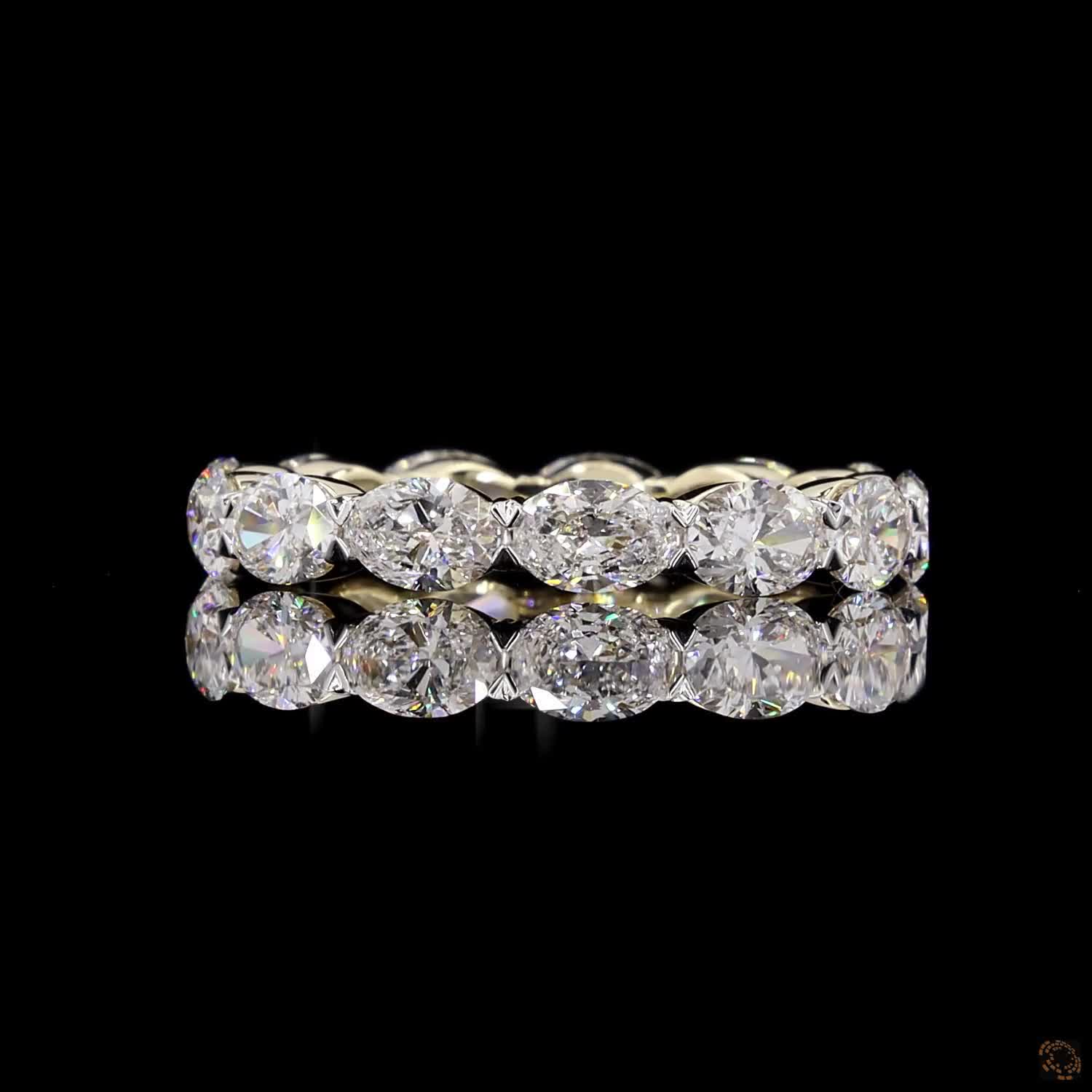 Oval East West Full Eternity Ring in 4K Gold