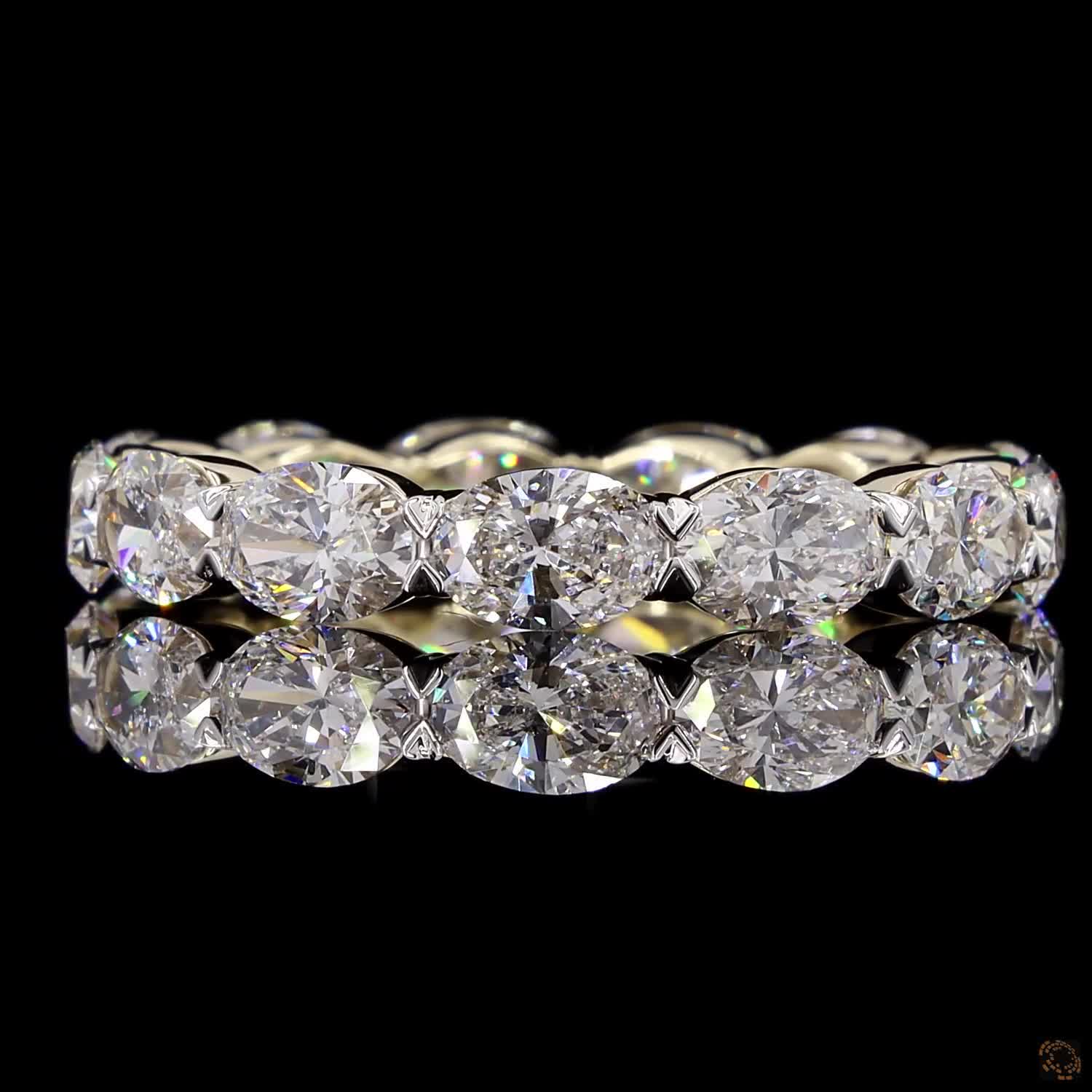 Oval East West Full Eternity Ring in 4K Gold