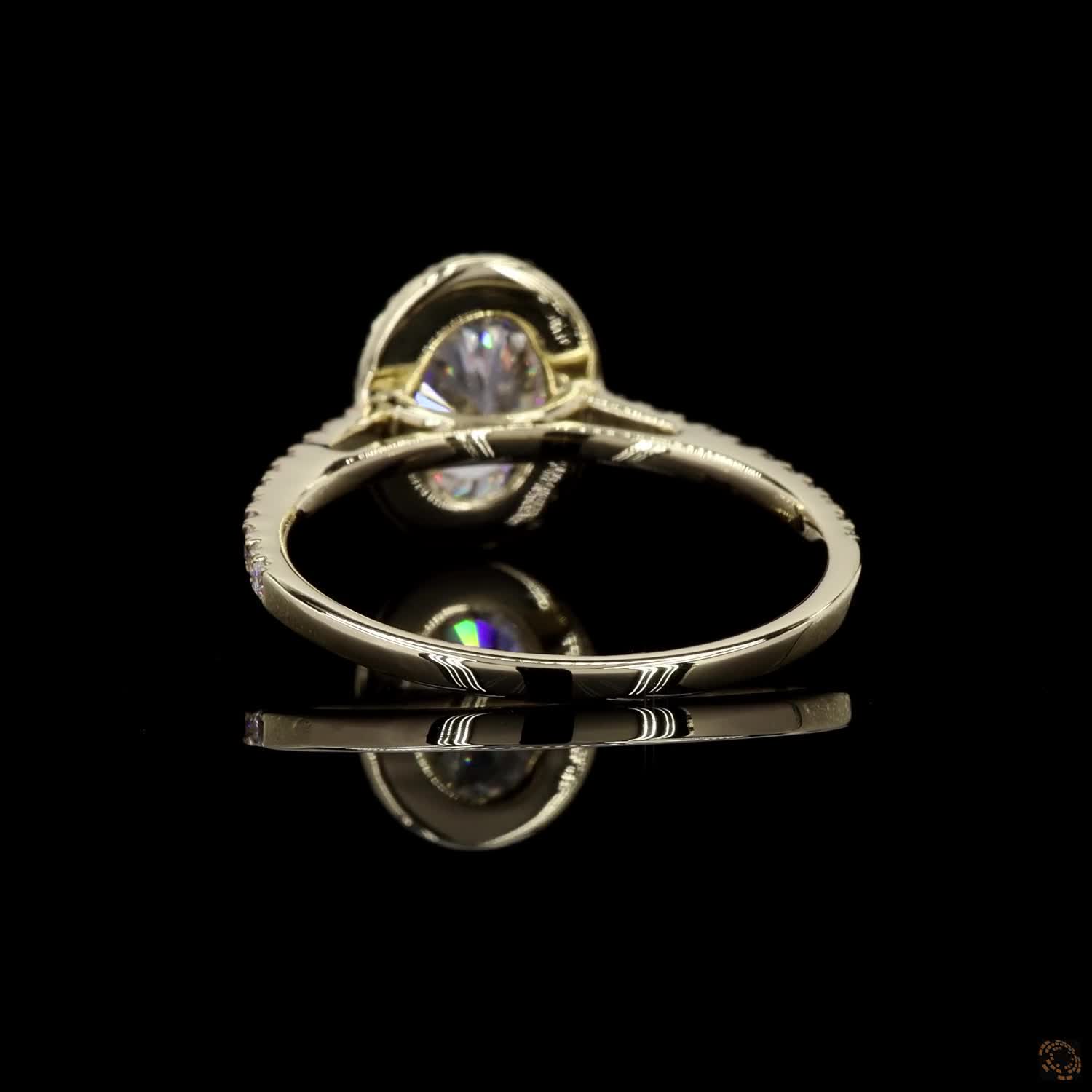 Oval Lab Grown Halo Engagement Ring in 14K Gold