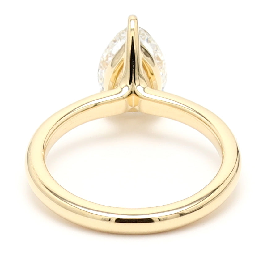 Pear IGI Certified Diamonds Solitaire Engagement Ring, Lab Grown Diamonds Studded 14K Gold Ring