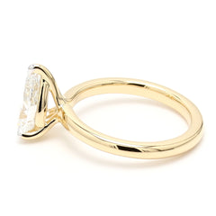 Pear IGI Certified Diamonds Solitaire Engagement Ring, Lab Grown Diamonds Studded 14K Gold Ring