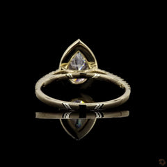 Pear Lab Grown Diamond Halo Engagement Ring in 14K Gold