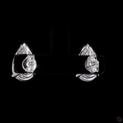 Pear Shape Diamond Stud Earring in 14K Gold - Push Back