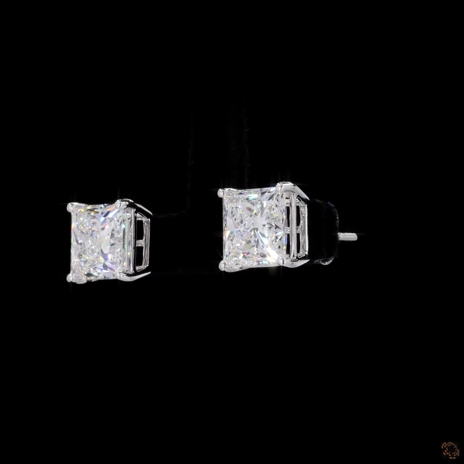 Princess Diamond Push Back Stud Earring in 14K Gold - Lab Grown Diamond