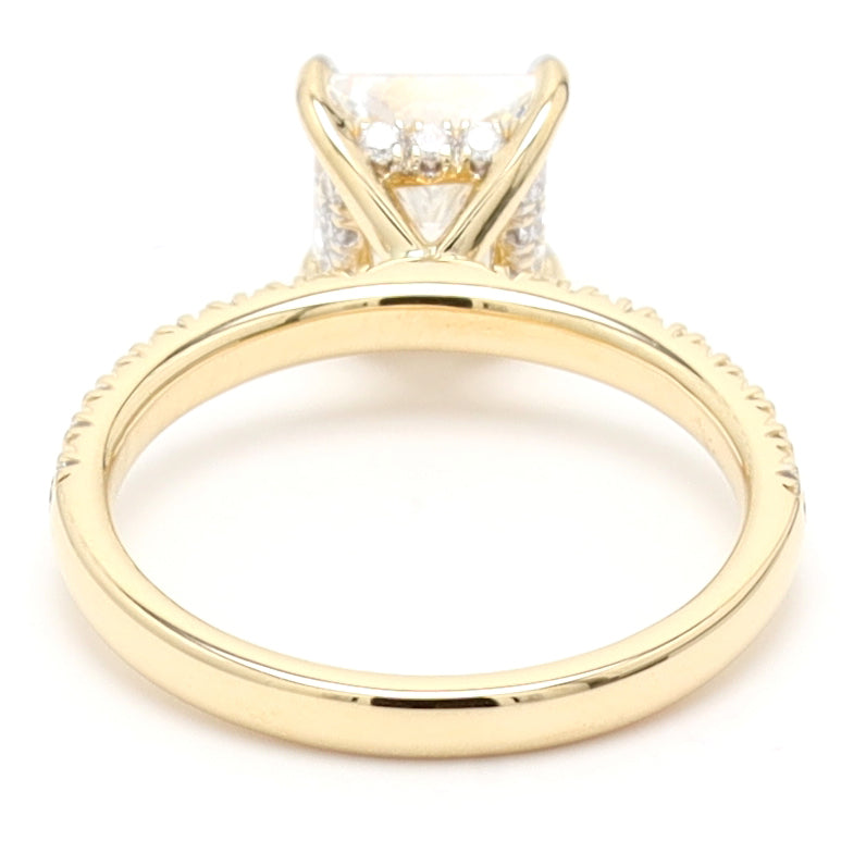 IGI Certified Princess Hidden Halo Engagement Ring For Women Crafted in 14K Gold, Lab Grown Diamonds