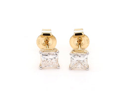 1.0Ct Princess Stud Earring For Women Crafted in 14K Gold - Lab Diamond Studded Push Back Earrings