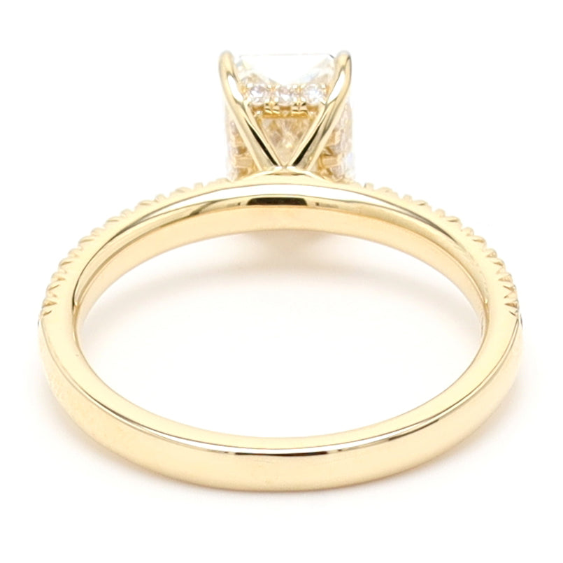 Radiant Cut Hidden Halo Engagement Ring For Women Crafted in 14K Gold, IGI Certified Center Lab Grown Diamonds