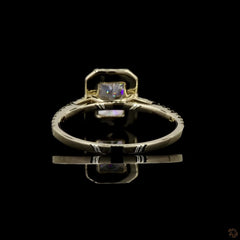 Radiant Lab Diamond Halo Engagement Ring in 14K Gold