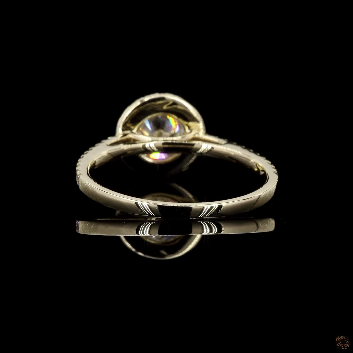 Round Brilliant Diamond Halo Engagement Ring in 14K Gold