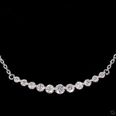 Round Diamond Bar Necklace Crafted in 14K Gold For Her