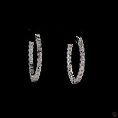 Round Diamond Inside Out Hoop Earring in 14K Gold