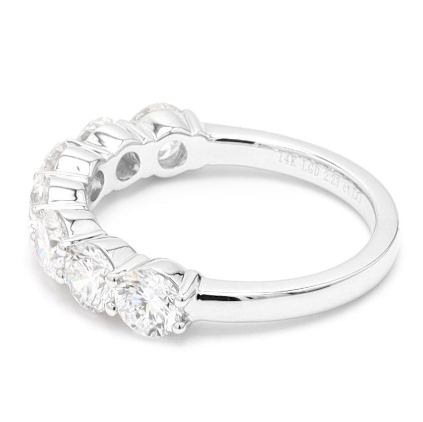 Round Diamonds 7 Stone Wedding Ring Studded With Lab Grown Diamonds and Crafted in 14K Gold