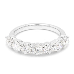 Round Diamonds 7 Stone Wedding Ring Studded With Lab Grown Diamonds and Crafted in 14K Gold