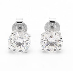 Round Diamond Stud Earring For Women Crafted in 14K Gold - Lab Grown Diamond Push Back Earrings