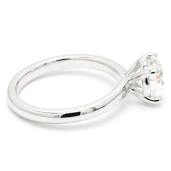 Round Solitaire Engagement Ring For Women, Crafted in White Gold-IGI Certified Lab Diamonds