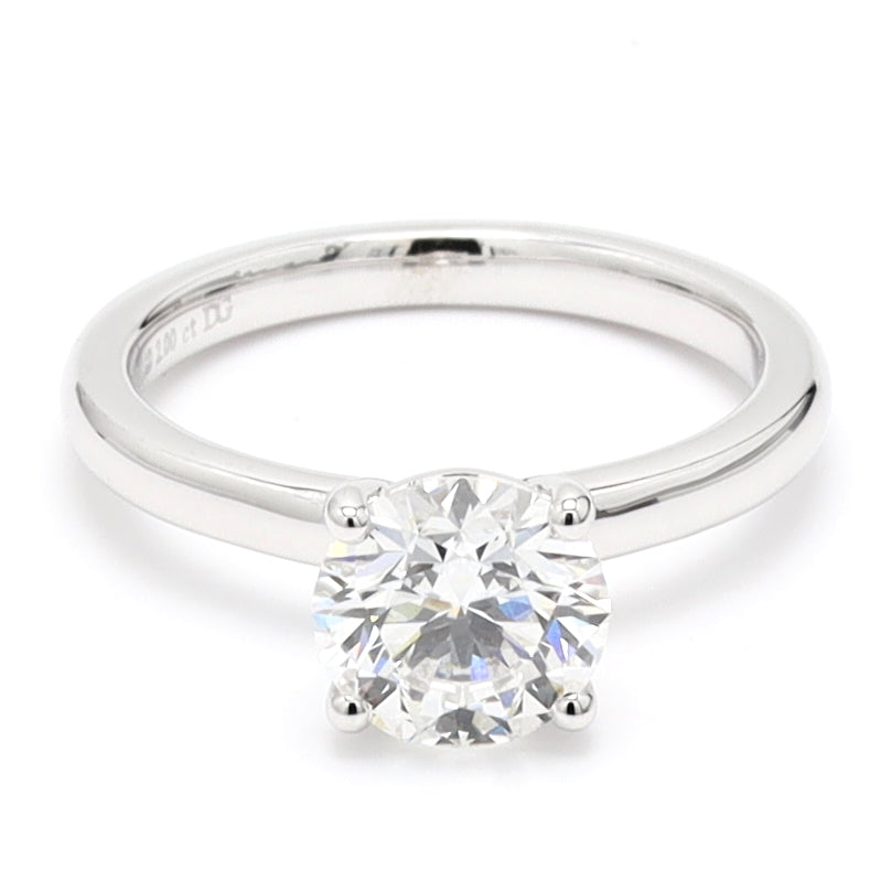 Round Solitaire Engagement Ring For Women, Crafted in White Gold-IGI Certified Lab Diamonds