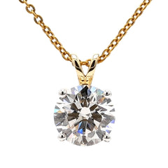 0.25- 2.00Ct Round Diamond Solitaire Pendant For Girls and Women Crafted in 14K Gold