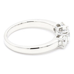 Three Stone Round Lab Diamonds Engagement Ring  For Women, Crafted in 14K Gold