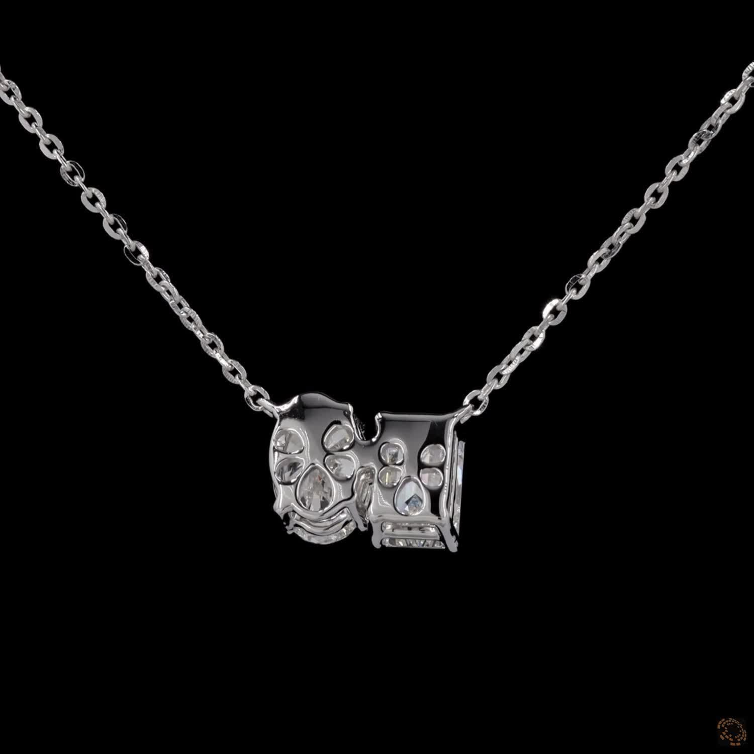 Toi Et Moi Necklace With Oval and Emerald Lab Diamond