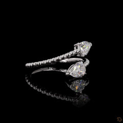 Two Stone Bypass Engagement Ring With Accent Diamond