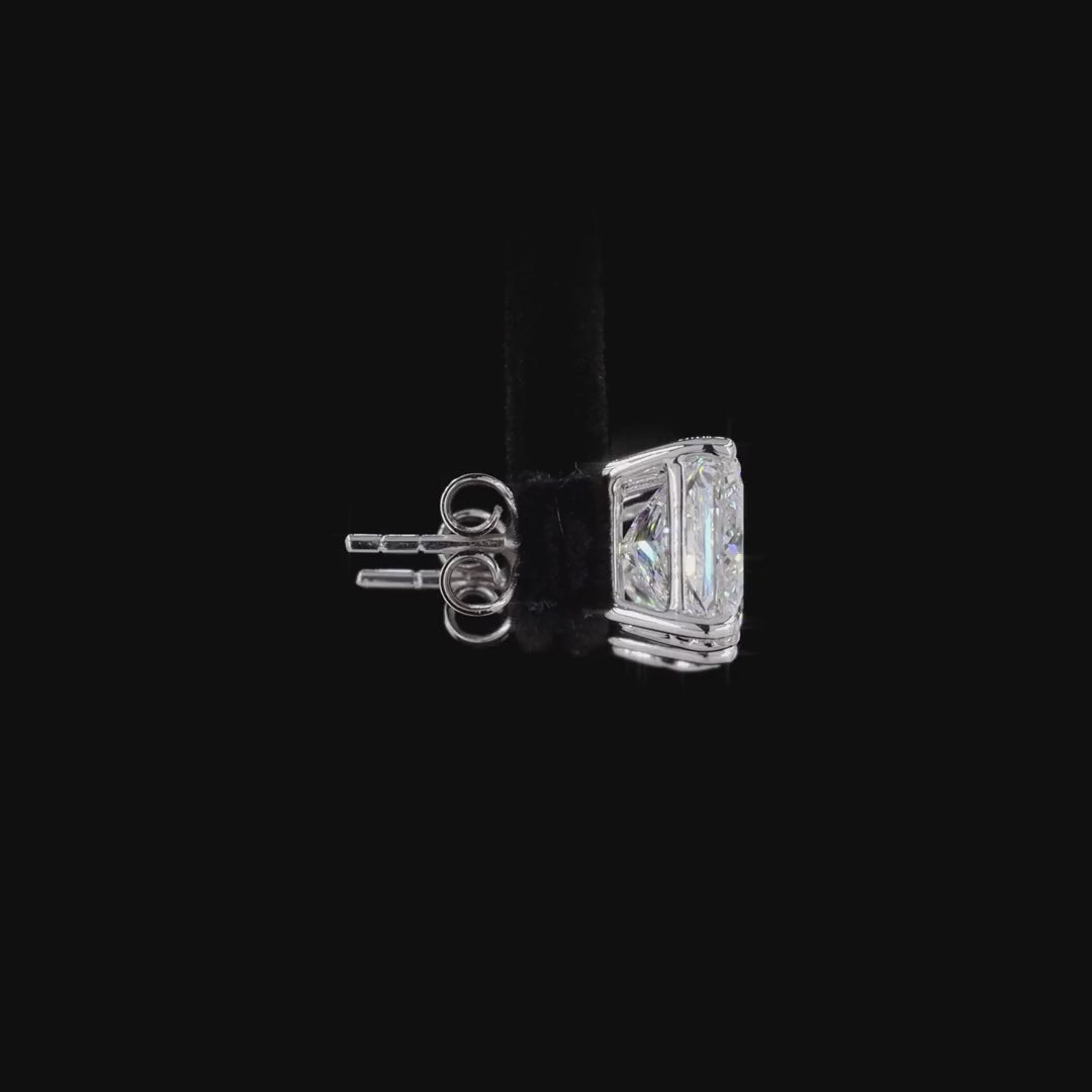 Princess Diamond Push Back Stud Earring in 14K Gold - Lab Grown Diamond