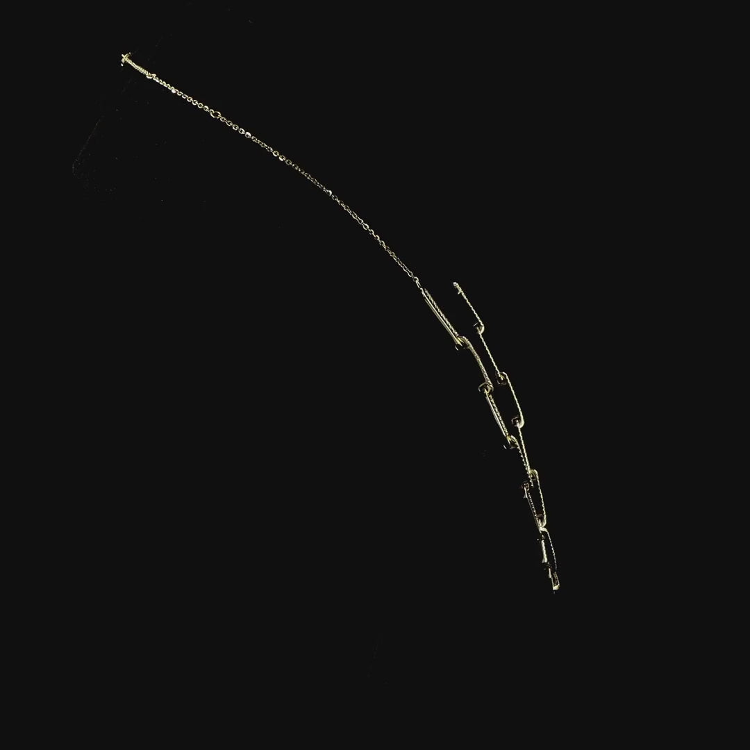 1.0 Ct paper Clip Link Necklace in 14K Gold