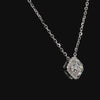 1.0Ct Lab Diamond Halo Set Necklace in 14K Gold For Women