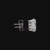 Asscher Cut Push Back Stud Earring Crafted in 14K Gold