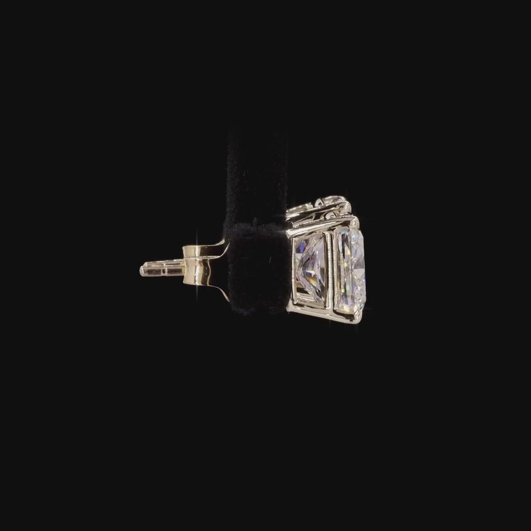 Cushion Lab Diamond Stud Earring Crafted in 14K Gold - Push Back