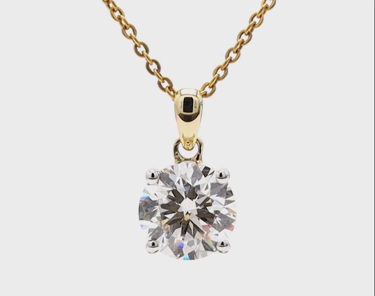 Round Diamond Solitaire Pendant For Girls and Women Crafted in 14K Gold