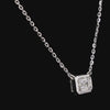 1.0Ct Lab Diamond Solitaire Bezel Set Necklace in 14K Gold