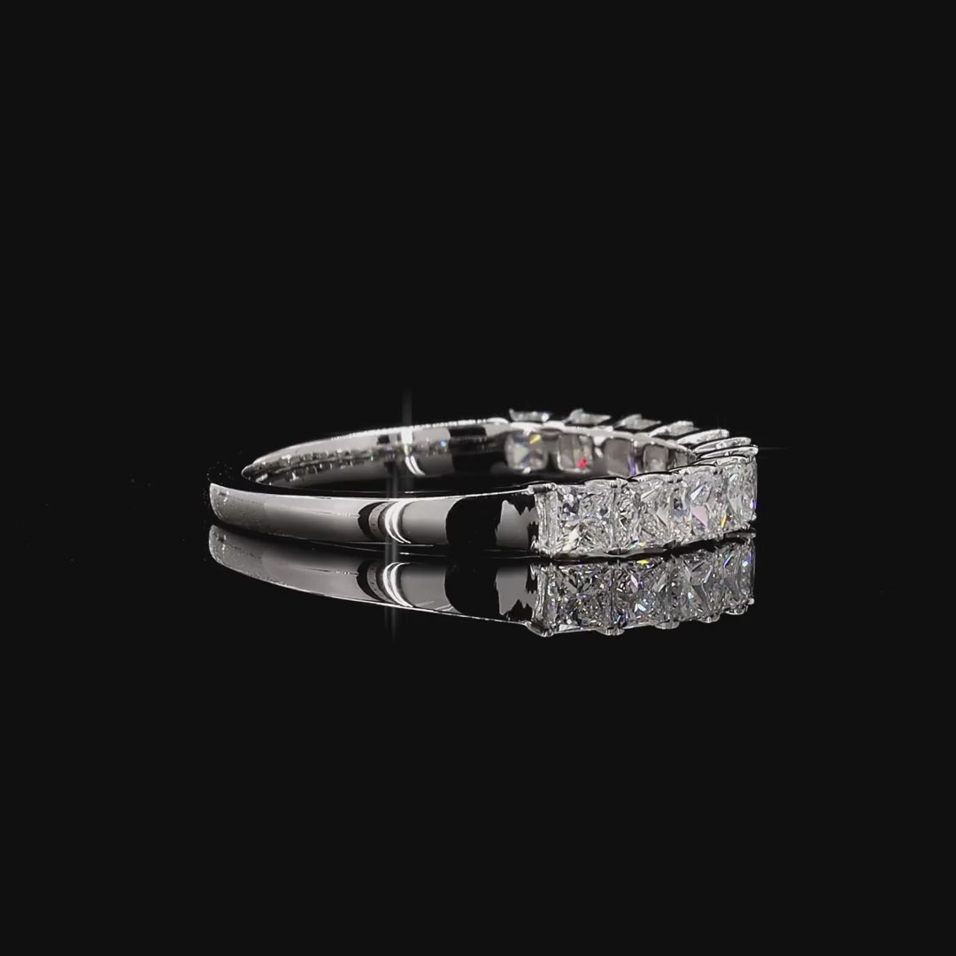 Princess Shape Lab Diamond Half Eternity Ring