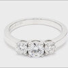 Three Stone Round Lab Diamonds Engagement Ring  For Women, Crafted in 14K Gold