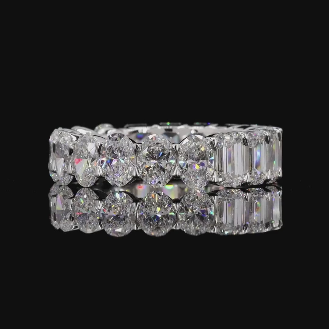 5.63 Carat Half and Half Diamond Full Eternity Ring