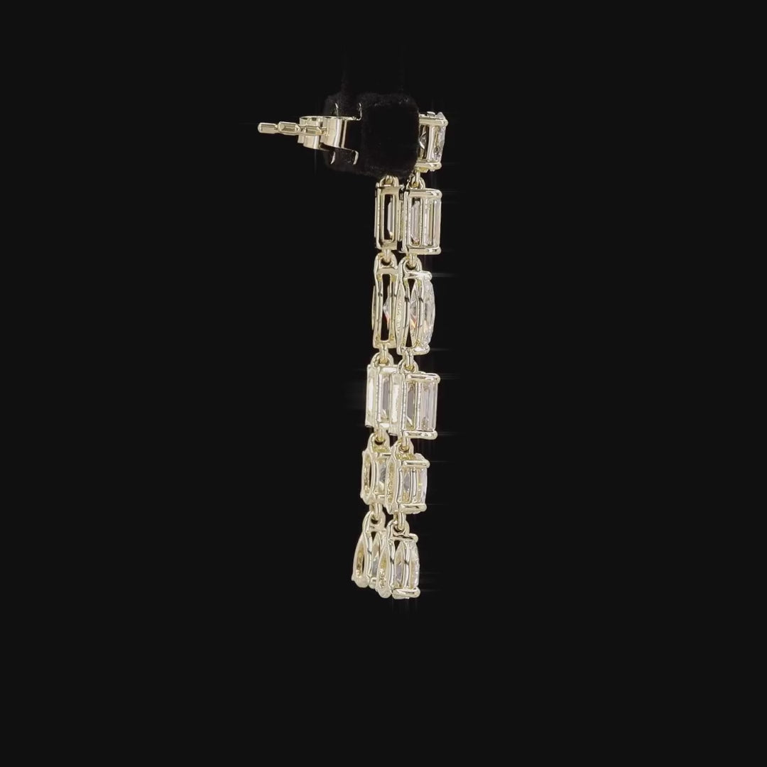 3.0 Carat Multi Shape Diamond Drop Earring in 14K Gold