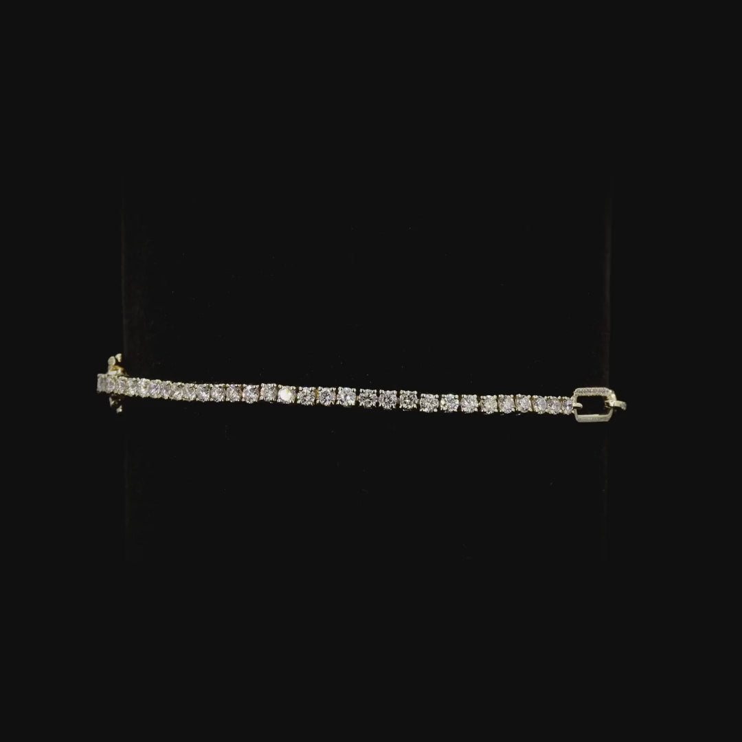 1.55 Ct Lab diamond Paper Clip Bracelet in 14K Pure Gold