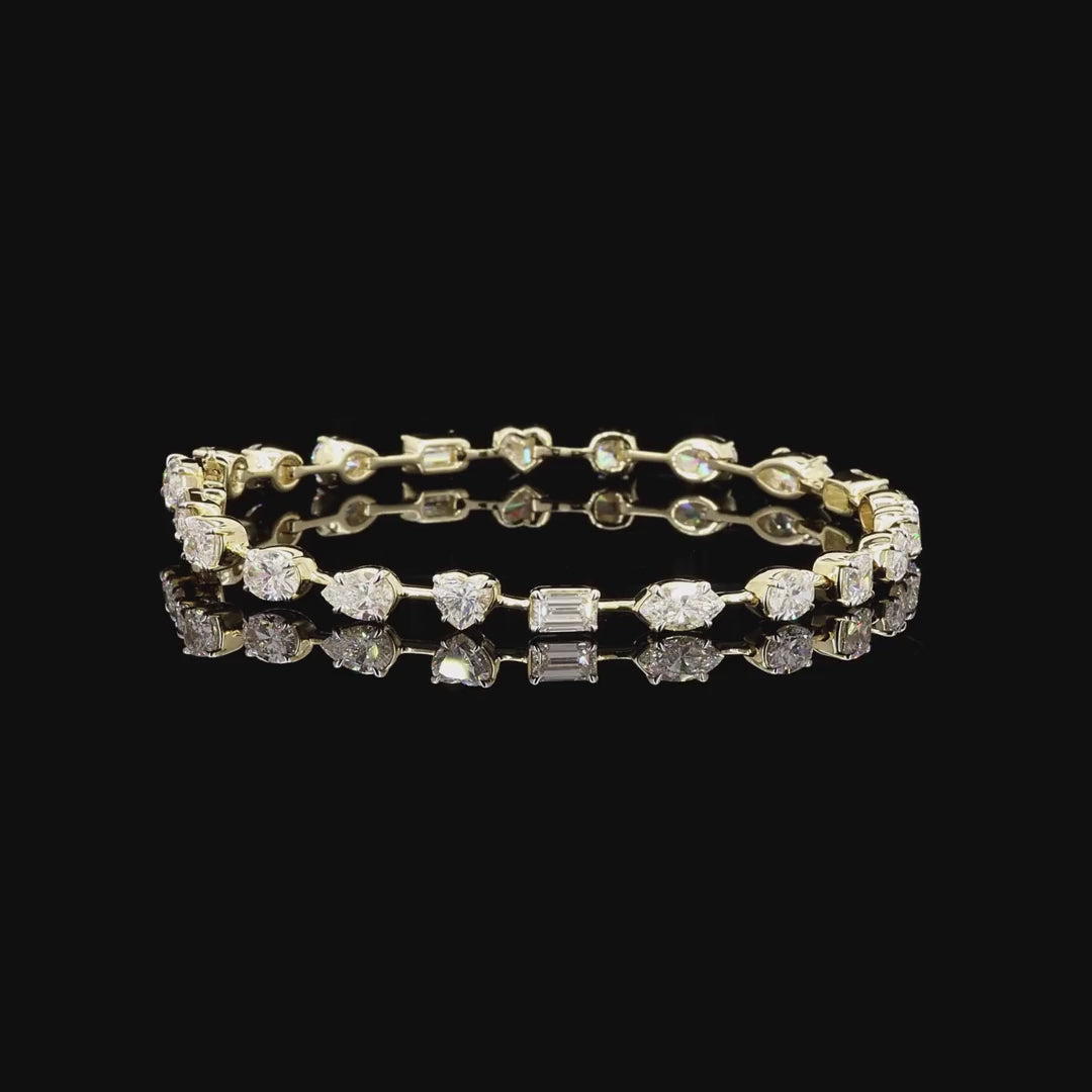 7.16 Multi Shape Tennis Bracelets in 14K Gold