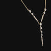 Lab Diamond Studded Y Chain Lariat Necklace in 14K Gold