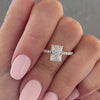 2.50 Ct Radiant Diamond Hidden Halo Engagement ring with Pavé Setting