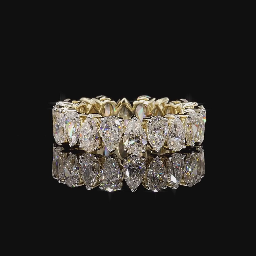 5.57 Carat Alternating Ring For Her in 14K Gold