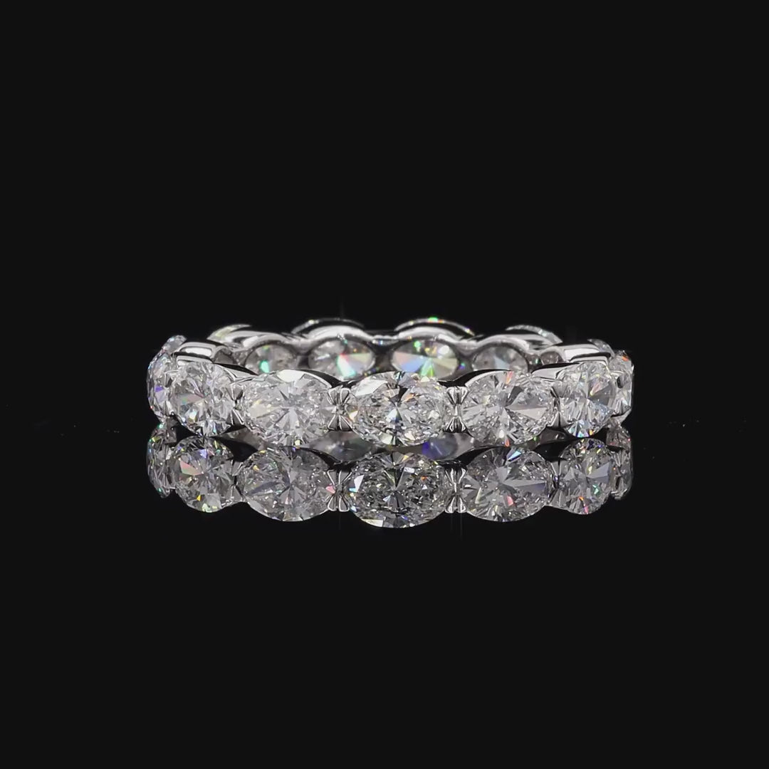 Oval East West Full Eternity Ring in 4K Gold