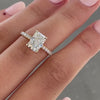 2.50 Ct Radiant Diamond Hidden Halo Engagement ring with Pavé Setting