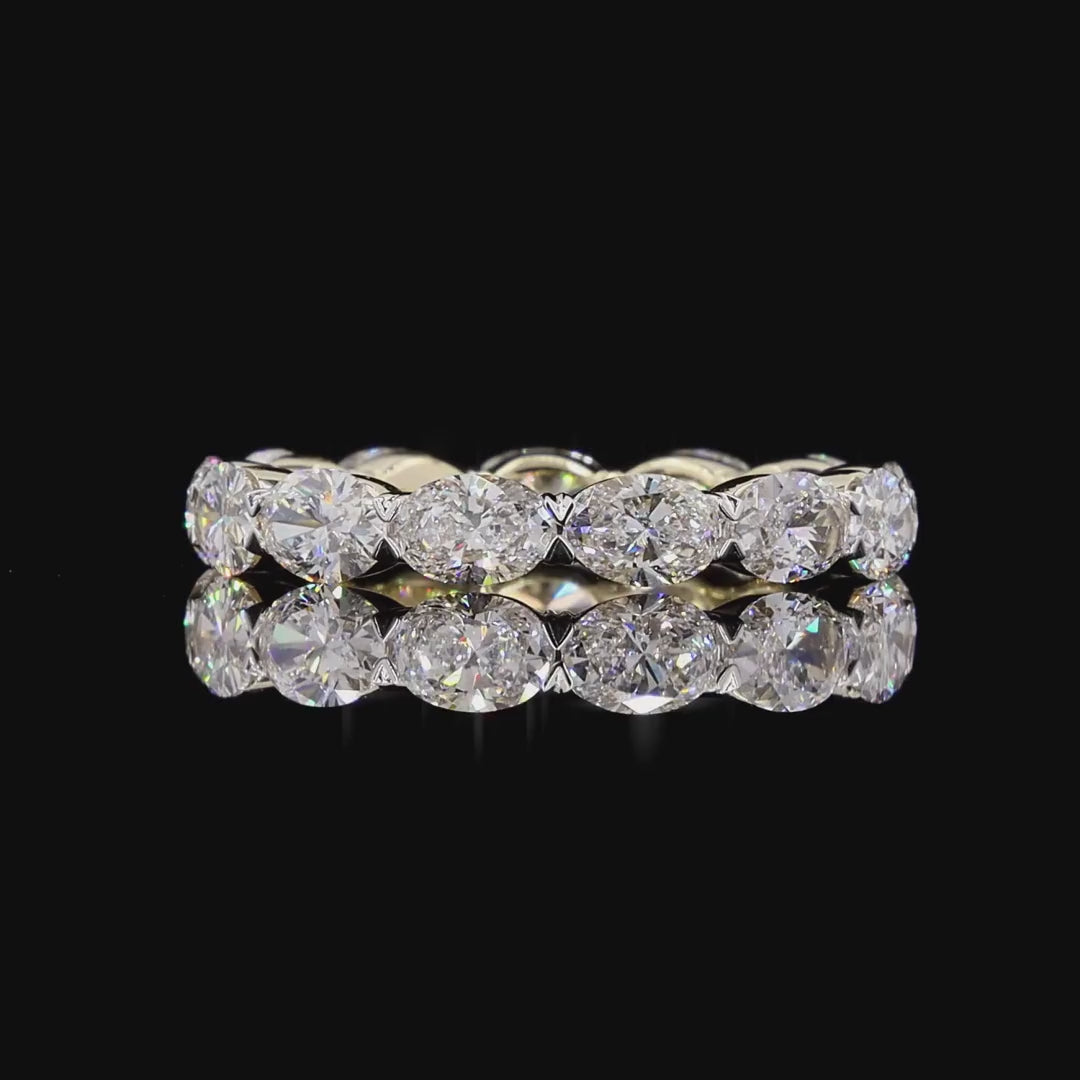 Oval East West Full Eternity Ring in 4K Gold